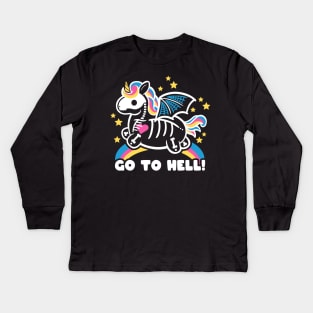 Skeleton unicorn Kids Long Sleeve T-Shirt